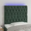Image de vidaXL Tête de lit à LED Vert foncé 90x7x118/128 cm Velours