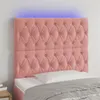 Image de vidaXL Tête de lit à LED Rose 90x7x118/128 cm Velours