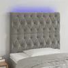 Image de vidaXL Tête de lit à LED Gris clair 100x7x118/128 cm Velours
