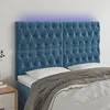 Image de vidaXL TÃªte de lit Ã  LED Bleu foncÃ© 144x7x118/128 cm Velours