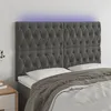Image de vidaXL Tête de lit à LED Gris foncé 160x7x118/128 cm Velours