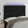 Image de vidaXL Tête de lit à LED Noir 160x7x118/128 cm Velours
