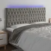 Image de vidaXL Tête de lit à LED Gris clair 180x7x118/128 cm Velours