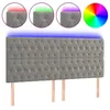 Image de vidaXL TÃªte de lit Ã  LED Gris clair 200x7x118/128 cm Velours