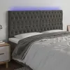 Image de vidaXL Tête de lit à LED Gris foncé 200x7x118/128 cm Velours3122827