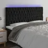 Image de vidaXL Tête de lit à LED Noir 200x7x118/128 cm Velours