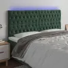 Image de vidaXL Tête de lit à LED Vert foncé 200x7x118/128 cm Velours