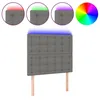 Image de vidaXL TÃªte de lit Ã  LED Gris foncÃ© 90x5x118/128 cm Tissu