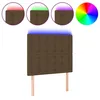 Image de vidaXL TÃªte de lit Ã  LED Marron foncÃ© 90x5x118/128 cm Tissu