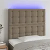 Image de vidaXL Tête de lit à LED Taupe 90x5x118/128 cm Tissu