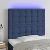 Image de vidaXL Tête de lit à LED Bleu 90x5x118/128 cm Tissu