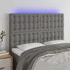 Image de vidaXL Tête de lit à LED Gris foncé 144x5x118/128 cm Tissu