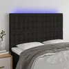 Image de vidaXL Tête de lit à LED Noir 144x5x118/128 cm Tissu