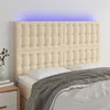 Image de vidaXL Tête de lit à LED Crème 144x5x118/128 cm Tissu