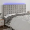 Image de vidaXL Tête de lit à LED Gris clair 180x5x118/128 cm Tissu