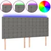 Image de vidaXL Vidaxl Tête De Lit À Led Gris Foncé 200x5x118/128 Cm Tissu