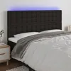 Image de vidaXL Tête de lit à LED Noir 200x5x118/128 cm Tissu