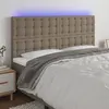 Image de vidaXL Tête de lit à LED Taupe 200x5x118/128 cm Tissu