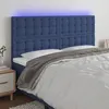 Image de vidaXL Tête de lit à LED Bleu 200x5x118/128 cm Tissu