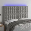 Image de vidaXL Tête de lit à LED Gris clair 144x5x118/128 cm Velours