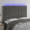 Image de vidaXL Tête de lit à LED Gris foncé 144x5x118/128 cm Velours