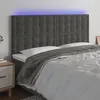 Image de vidaXL Tête de lit à LED Gris foncé 160x5x118/128 cm Velours