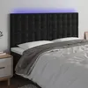 Image de vidaXL Tête de lit à LED Noir 160x5x118/128 cm Velours