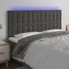 Image de vidaXL Tête de lit à LED Gris foncé 180x5x118/128 cm Velours