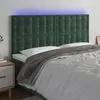 Image de vidaXL Tête de lit à LED Vert foncé 180x5x118/128 cm Velours