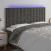 Image de vidaXL Tête de lit à LED Gris foncé 200x5x118/128 cm Velours