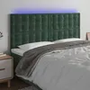 Image de vidaXL Tête de lit à LED Vert foncé 200x5x118/128 cm Velours