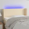 Image de vidaXL Tête de lit à LED Crème 103x16x78/88 cm Tissu