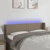 Image de vidaXL Tête de lit à LED Taupe 147x16x78/88 cm Tissu