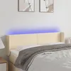 Image de vidaXL Tête de lit à LED Crème 147x16x78/88 cm Tissu