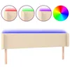 Image de vidaXL TÃªte de lit Ã  LED CrÃ¨me 163x16x78/88 cm Tissu
