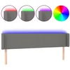 Image de vidaXL Vidaxl Tête De Lit À Led Gris Foncé 183x16x78/88 Cm Tissu