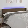 Image de vidaXL Tête de lit à LED Marron foncé 183x16x78/88 cm Tissu