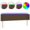 Image de vidaXL TÃªte de lit Ã  LED Marron foncÃ© 203x16x78/88 cm Tissu
