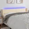 Image de vidaXL Tête de lit à LED Crème 203x16x78/88 cm Tissu
