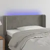Image de vidaXL Tête de lit à LED Gris clair 103x16x78/88 cm Velours