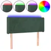 Image de vidaXL TÃªte de lit Ã  LED Vert foncÃ© 103x16x78/88 cm Velours