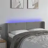Image de vidaXL Tête de lit à LED Gris clair 147x16x78/88 cm Velours