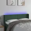 Image de vidaXL Tête de lit à LED Vert foncé 147x16x78/88 cm Velours