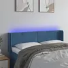 Image de vidaXL Tête de lit à LED Bleu foncé 147x16x78/88 cm Velours3123008
