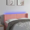 Image de vidaXL Tête de lit à LED Rose 147x16x78/88 cm Velours