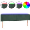 Image de vidaXL Vidaxl Tête De Lit À Led Vert Foncé 163x16x78/88 Cm Velours