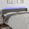 Image de vidaXL Tête de lit à LED Gris foncé 183x16x78/88 cm Velours3123017