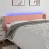 Image de vidaXL Tête de lit à LED Rose 183x16x78/88 cm Velours