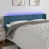 Image de vidaXL Tête de lit à LED Bleu foncé 203x16x78/88 cm Velours