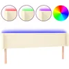 Image de vidaXL Vidaxl Tête De Lit À Led Crème 163x16x78/88 Cm Similicuir